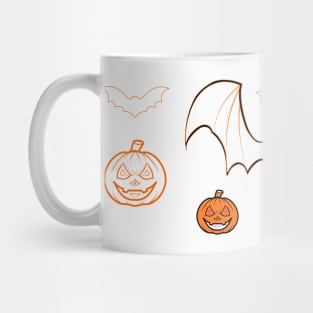 "Pumpkins and Bats" Mug